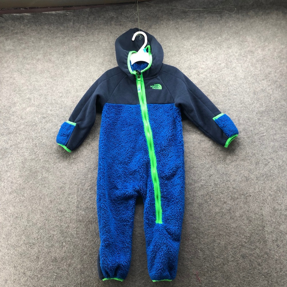 The North Face Fleece Hooded Bunting Boys 12-18 Months Blue One Piece Snowsuit